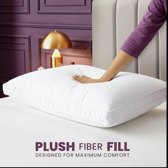 Hotel Quality Premium White Gusset Pillow Pack of 2 - Picture 3 of 6